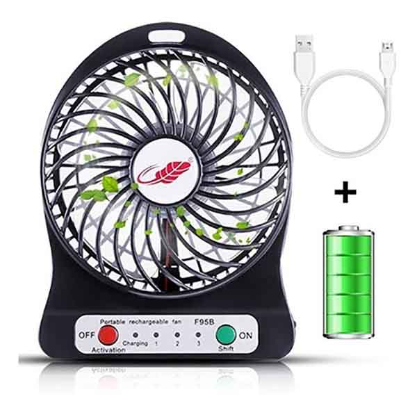 Ventilador Portátil Recargable USB Negro