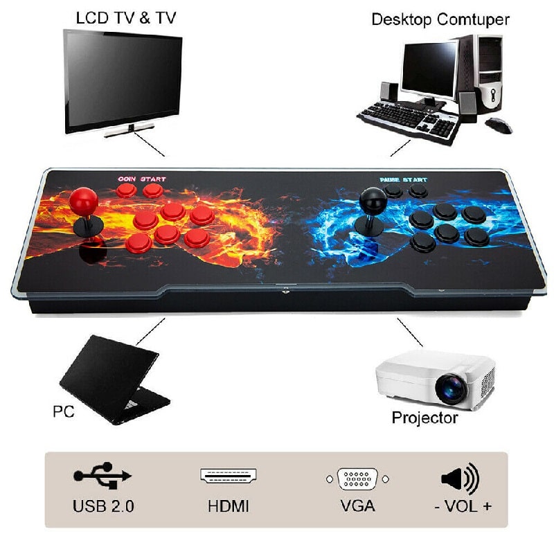 Tablero Arcade Pandora Box 9s Maquinita Consola mas de  5568 En 1 JUEGOS retro 