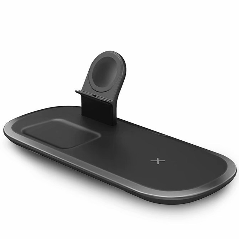 Cargador Inalambrico Qi Carga Rapida 3 en 1 Para Audifonos, Celular y Smart Watch
