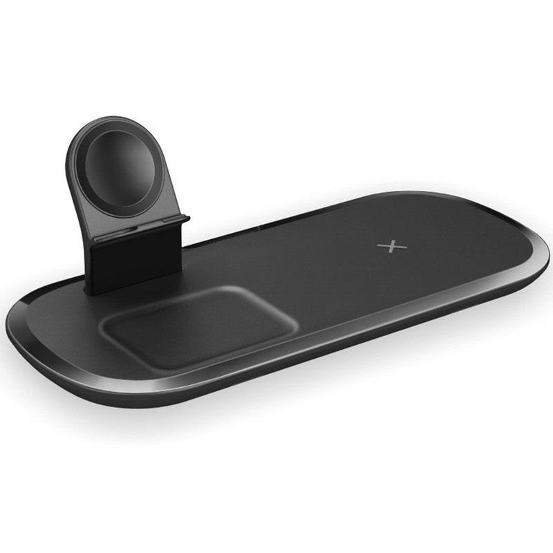 Cargador Inalambrico Qi Carga Rapida 3 en 1 Para Audifonos, Celular y Smart Watch