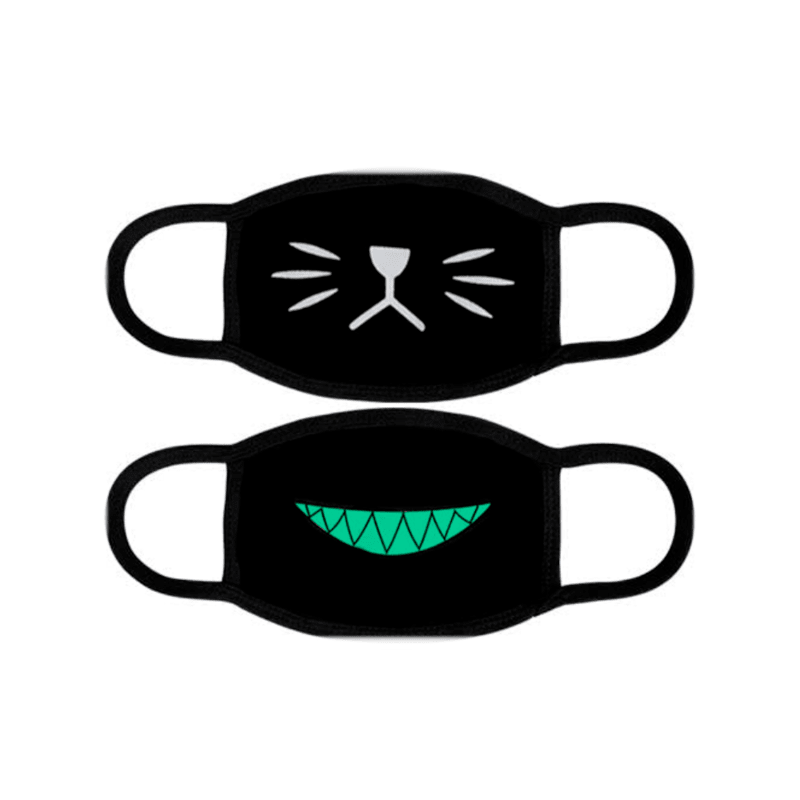 Cubrebocas Paquete 5 pz Tela Flourescente Brillante Diferentes Modelos