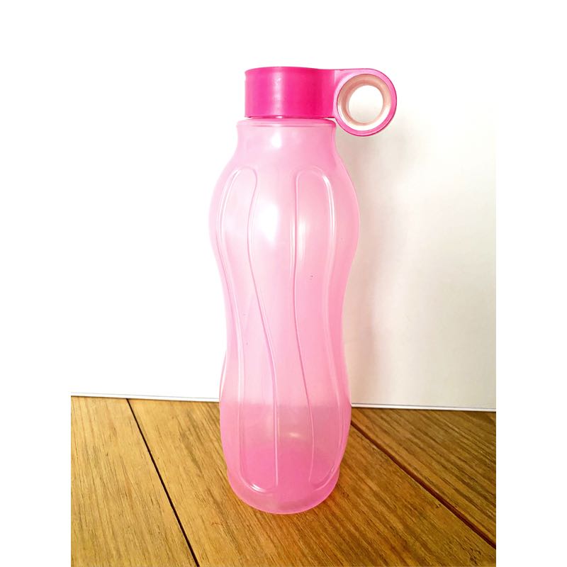 Botella de vidrio para agua y té 1 litro, color Rosada Color Rosado