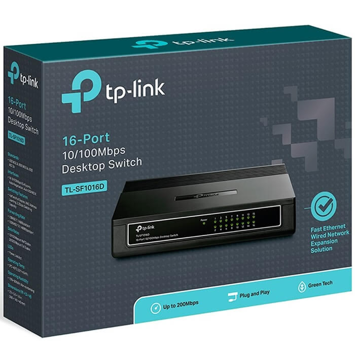 Switch 16 Puertos Tp-Link 10/100 Mbps TL-SF1016D.