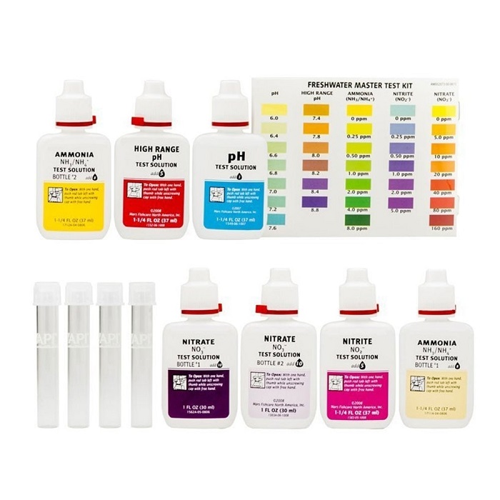 API MASTER TEST KIT DE MEDIDORES DE PARAMETROS PARA ACUARIOS DE AGUA DULCE RINDE 800 TEST