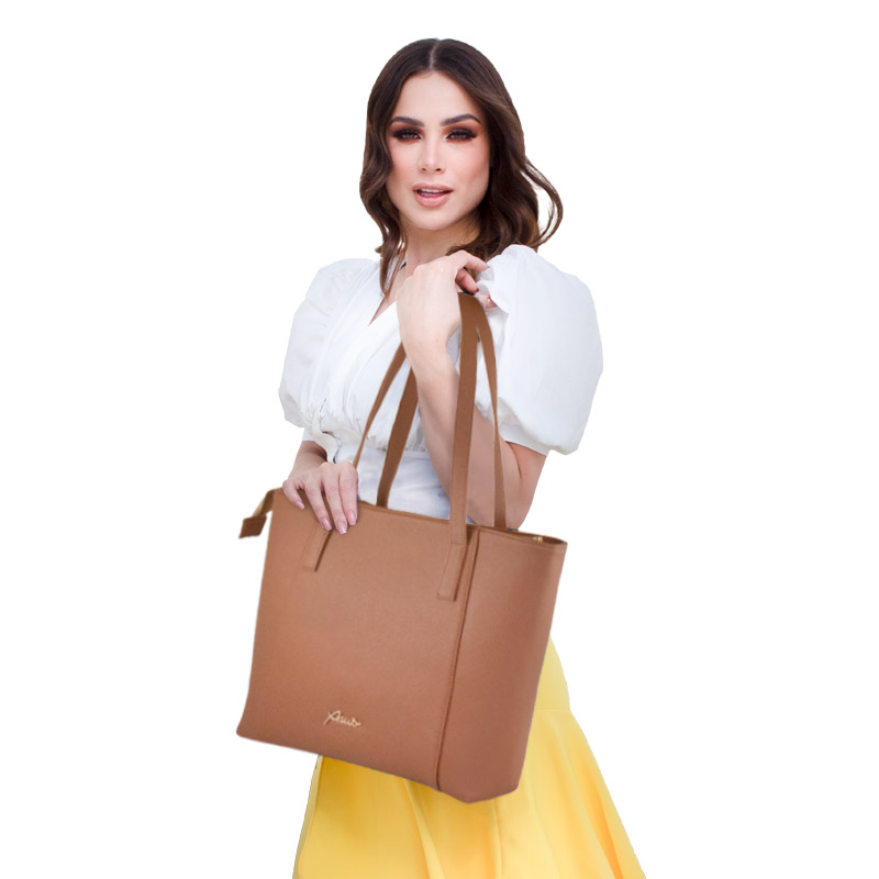 bolsa tote modelo misty color cafe  