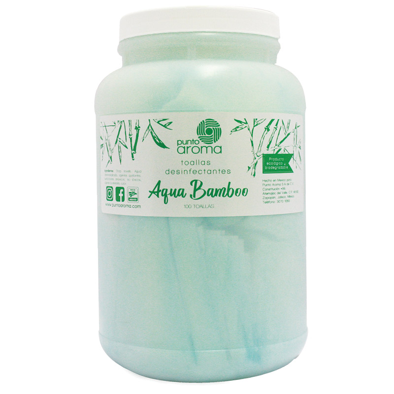 Punto Aroma - Toallas desinfectantes antibacteriales uso rudo - Gran tamaño - Eliminan el 99.9% de gérmenes y bacterias - Uso rudo - Fragancia Bamboo - Ideales para gimnasio y superficies rugosas Contenido: 100 piezas