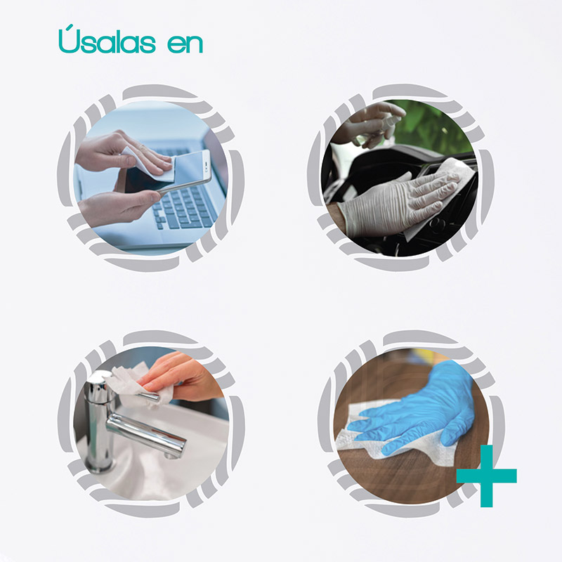 Punto Aroma - Toallas desinfectantes antibacteriales uso rudo - Gran tamaño - Eliminan el 99.9% de gérmenes y bacterias - Uso rudo - Fragancia Bamboo - Ideales para gimnasio y superficies rugosas Contenido: 100 piezas