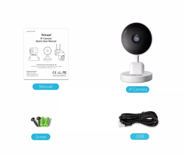 Camara de seguridad Wifi 2MP 1080 HD Interiores,Voz,Nocturna Sricam