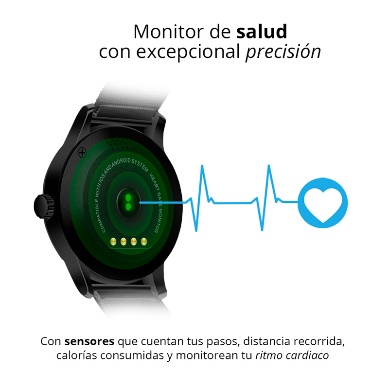 Smartwatch Bluetooth Alertas de Mensajería y Redes Redlemon