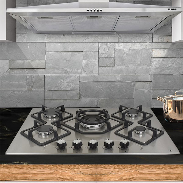 Parrilla de gas L.P. empotrable 70cm SUPRA ETERNITY de acero inoxidable con 5 quemadores