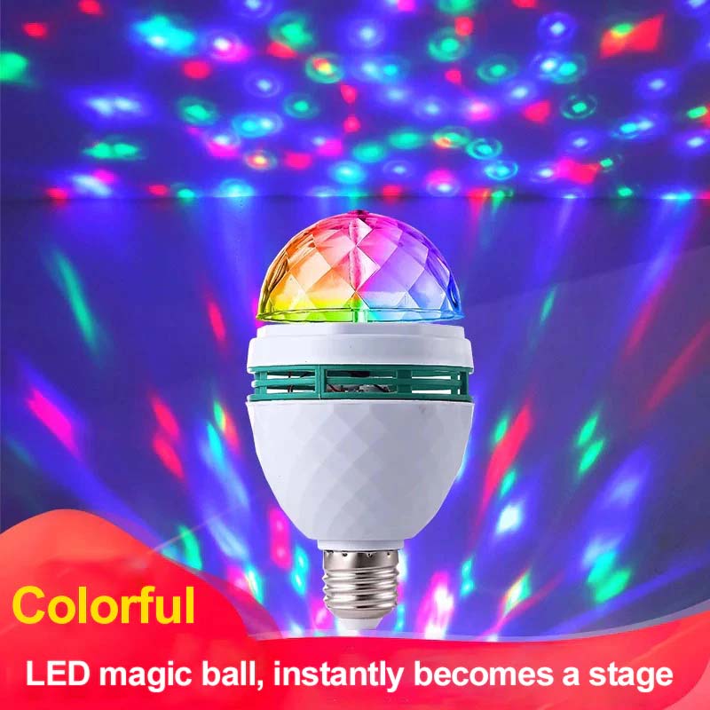 Focos De Colores Led Giratorio Rgb Fiesta Disco E27 Luz Led!