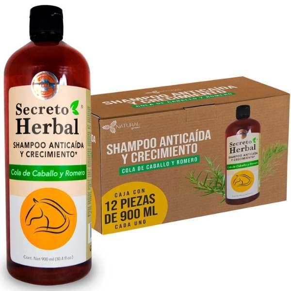 12pz Shampoo Secreto Herbal Anticaida Cola Caballo Romero