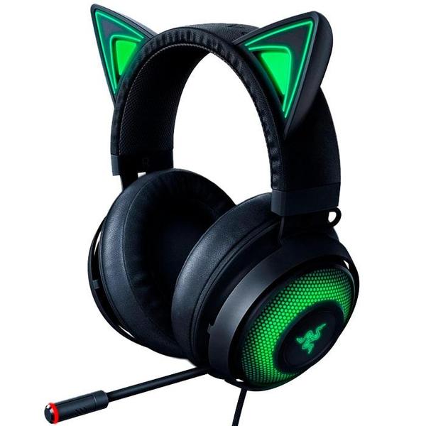 DIADEMA CON MICROFONO RAZER KRAKEN KITTY EDITION USB COLOR NEGRO / VERDE