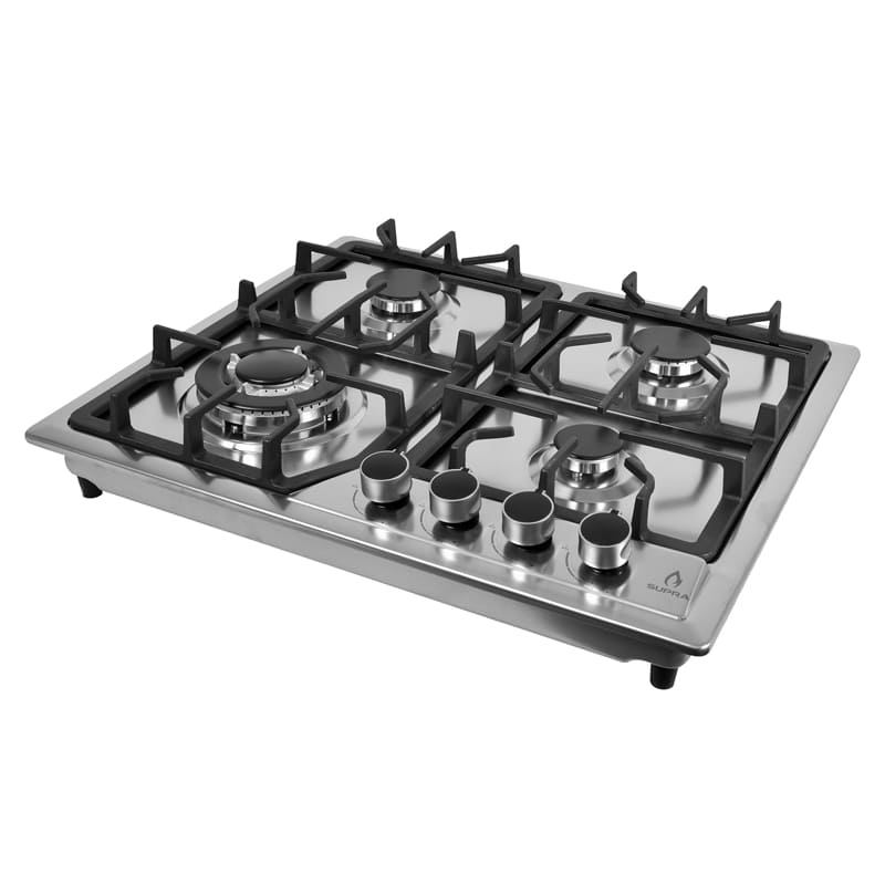 Parrilla de gas empotrable 60cm con cubierta y cuerpo de acero inoxidable  SUPRA EXQUISIT con 4 quemadores