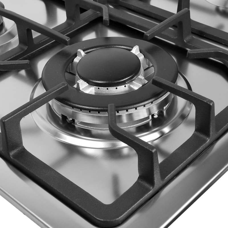 Parrilla de gas empotrable 60cm con cubierta y cuerpo de acero inoxidable SUPRA EXQUISIT con 4 quemadores 