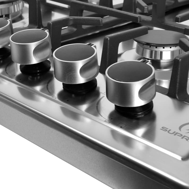 Parrilla de gas empotrable 60cm con cubierta y cuerpo de acero inoxidable SUPRA EXQUISIT con 4 quemadores 