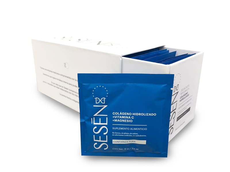 CAJA DE SACHETS COLÁGENO HIDROLIZADO + VITAMINA C + MAGNESIO (30 PIEZAS)