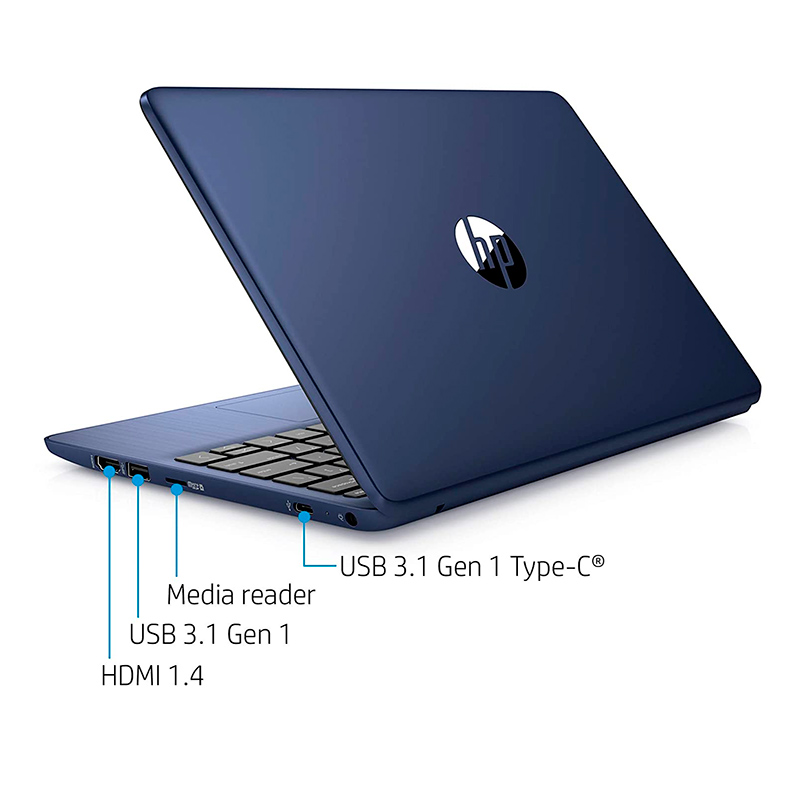 Laptop HP Stream 11 intel celeron 32gb eMMC 4Gb de Ram - Azul + Impresora + 500 hojas blancas + caja de colores