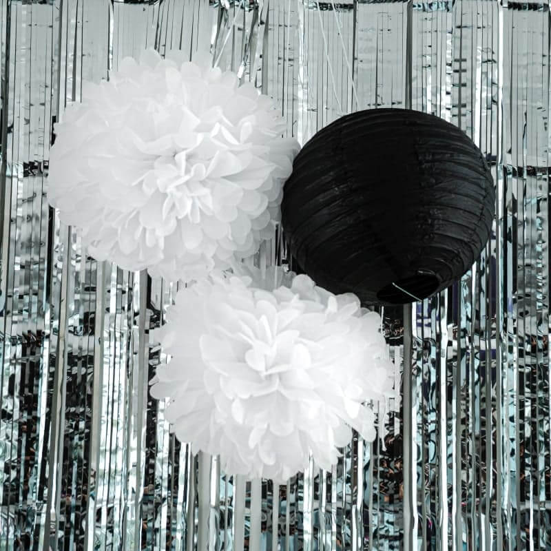 Paquete de 10 pompones esferas de papel color blanco