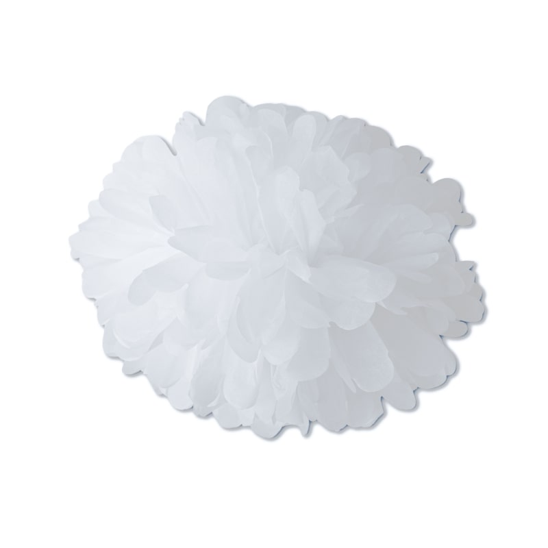 Paquete de 10 pompones esferas de papel color blanco