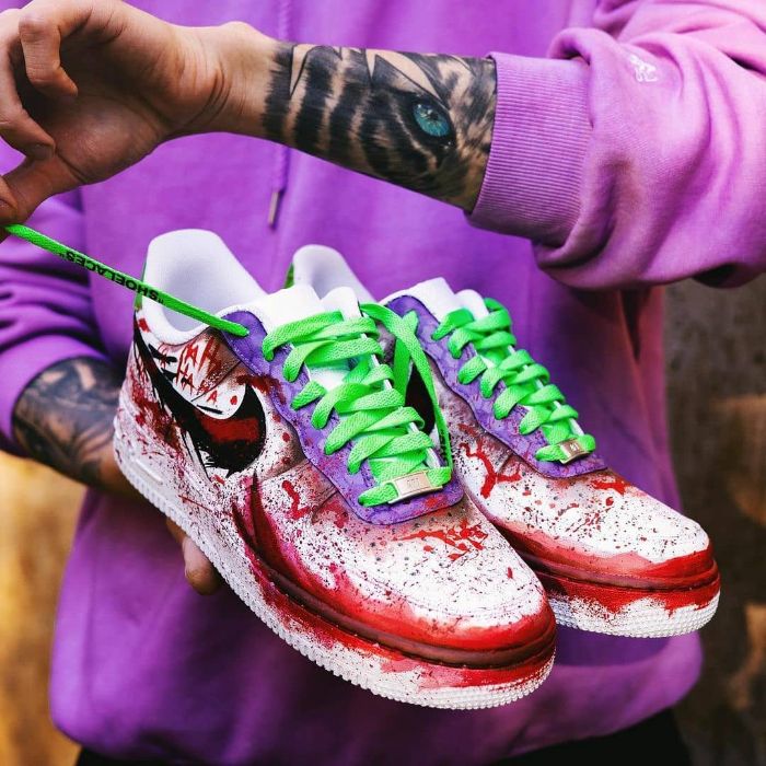 Tenis personalizados a mano estilo Joker/Guasón