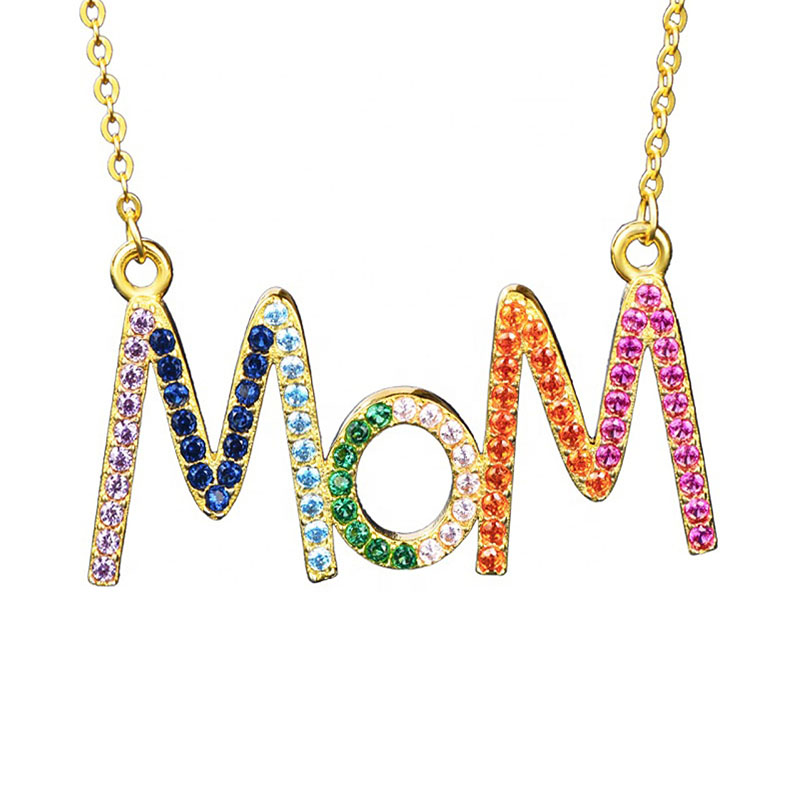 Gargantilla Mom    VAROURO | Mamá Plata 925 Con Baño Oro 18k + Estuche