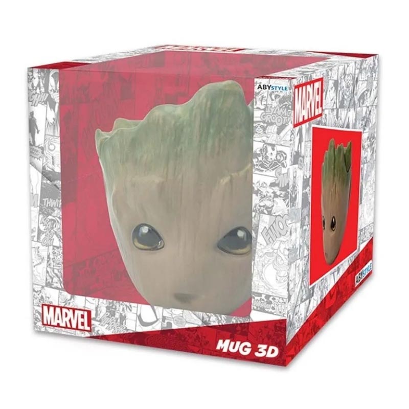 Taza De Cerámica Marvel Groot 3d