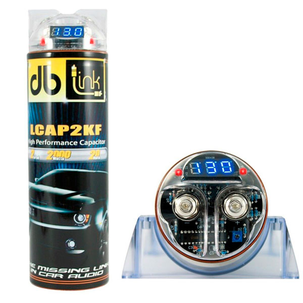 Capacitor Db Link Lcap2kf 2 Faradios 2000 Watts Encendido Azul
