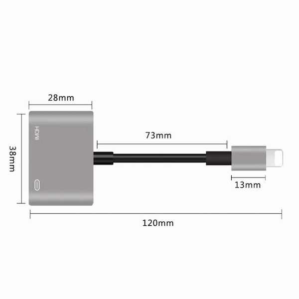 Adaptador Audio Vídeo Hd iPhone iPad Hdmi Hdtv 1080p 8pines