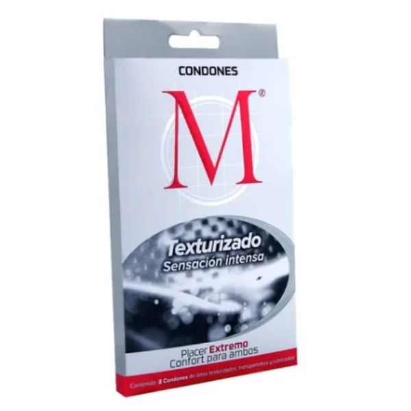Condon M Texturizado 3 Condones. Brindan Mayor Placer