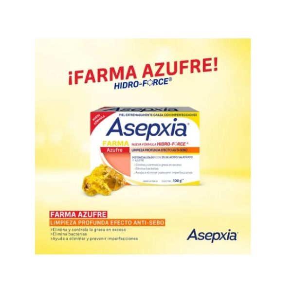Asepxia Jabón Farma Azufre 100 G. Jabón En Barra Para Acné