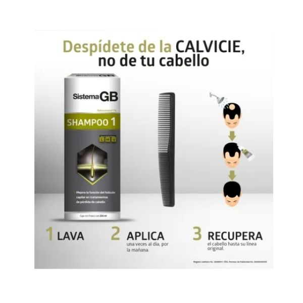 Shampoo Sistema Gb 1 Caida Cabello 230 Ml
