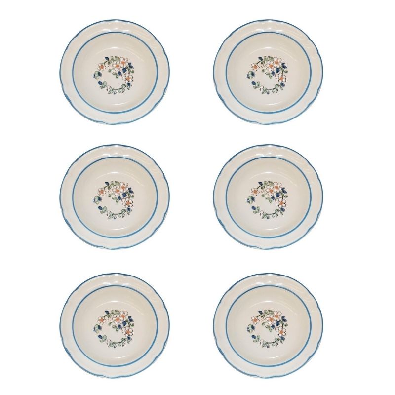 Plato sopero Victoria tipo cerámica de loza 21 cm, 4 piezas 