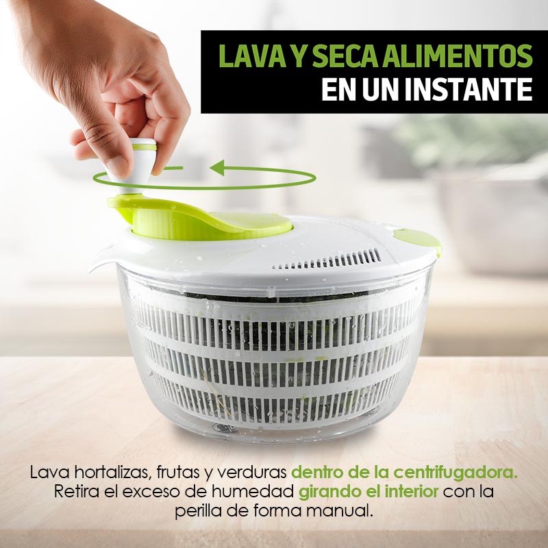 Centrifugadora de Ensalada con Escurridor Integrado 4 Litros Redlemon