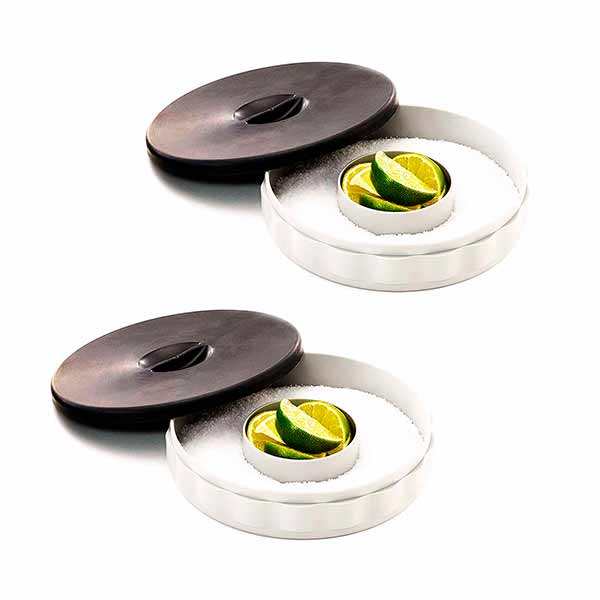 Escarchador para bebidas con tapa 1 Bandeja para Micheladas o margaritas Tablecraft. 2 piezas