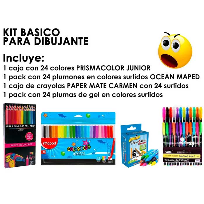 Kit De 24 Colores Prismacolor +plumas Gel +plumones +crayolas