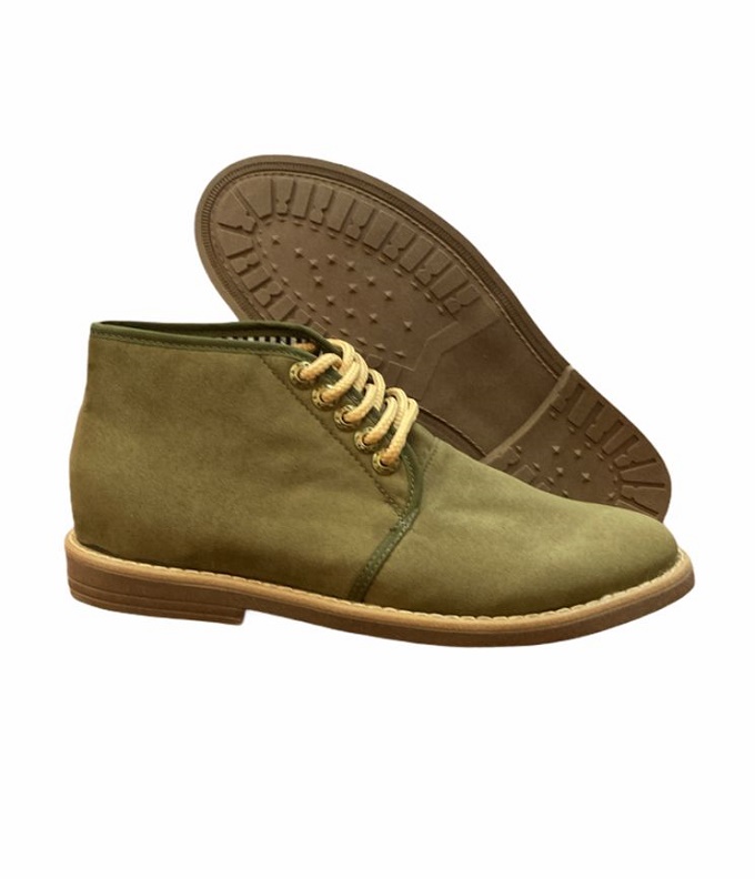 Botín Cómodo Para Hombre RAZGO Color Verde Estilo Chukka