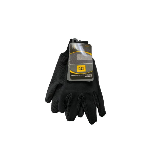 Guantes Caterpillar Algodón Color Negro Con Logo Cat en Amarillo