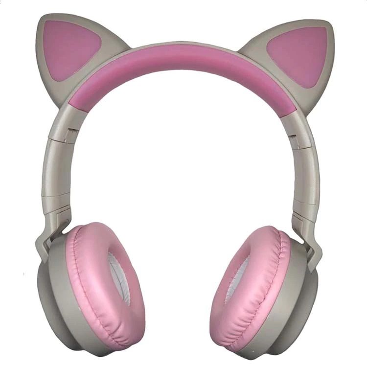  Audífonos Bluetooth Orejas De Gato Con Luz Led Micro SD Auriculares Inalambricos
