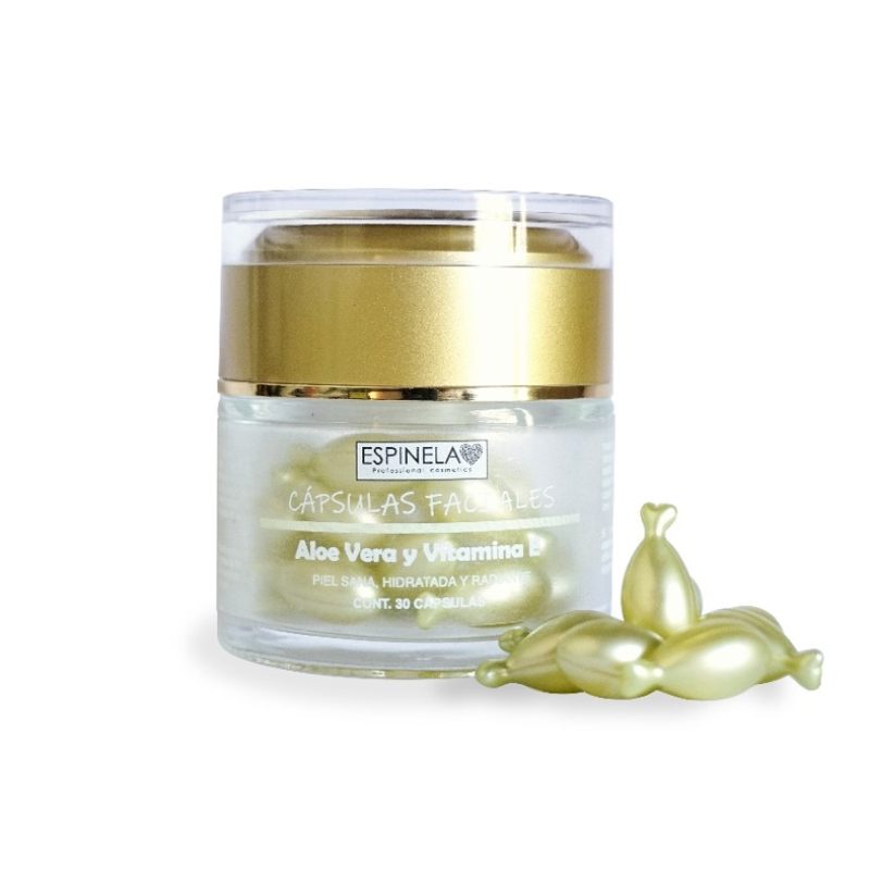 Cápsula Facial con Aloe Vera y Vitamina E Espinela para acné y manchas