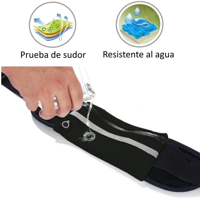 Cangurera Deportiva con Cinturón y Salida Audífonos