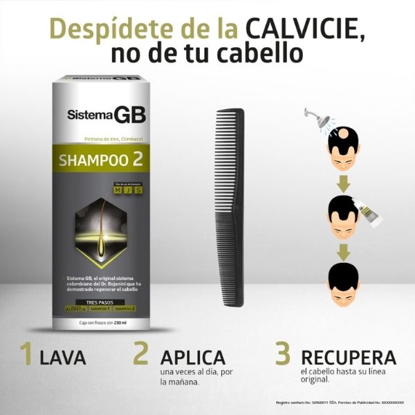 Shampoo Sistema Gb 2 Caida Cabello 230 Ml