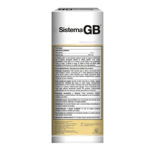Shampoo Sistema Gb Mujer 1 Caida Cabello Alopecia 230 Ml