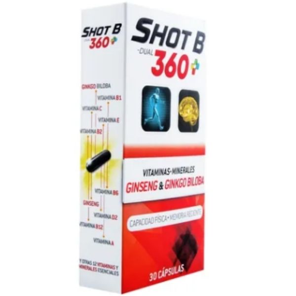 Shot B Dual 360 Vitaminas Y Minerales 30 Caps. Más Energía