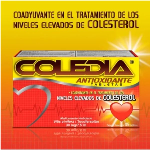 Coledia Antioxidante 45 Tabletas. Regula Niveles Colesterol