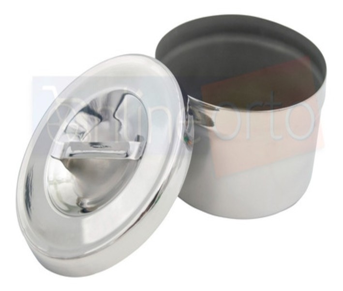 Recipiente Algodonero Torundero 500 Ml Con Tapa Acero Inoxidable