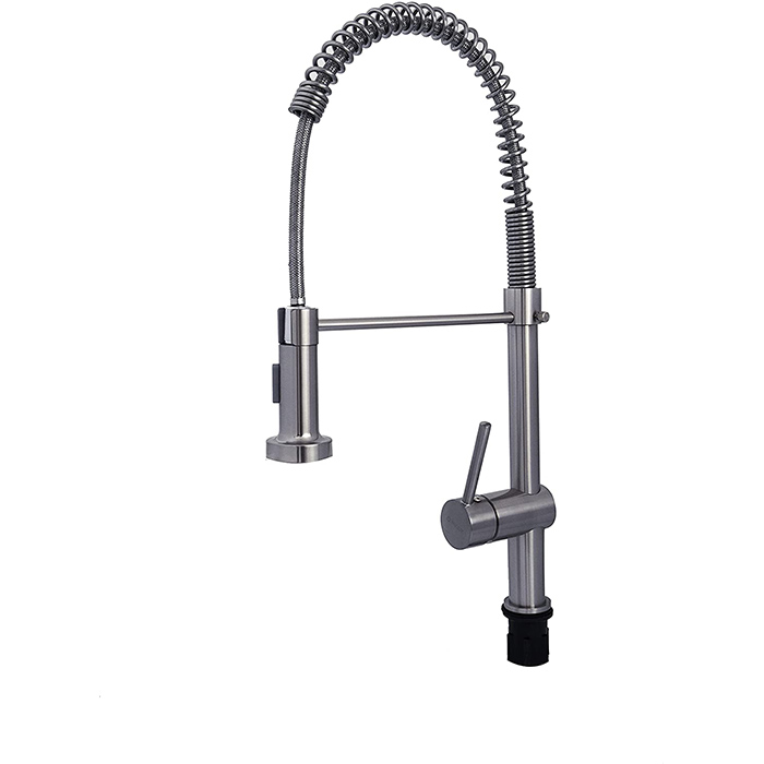 Mezcladora Flexible para Fregadero (Monomando) Acabado Niquelado, Incluye juego de Mangueras.