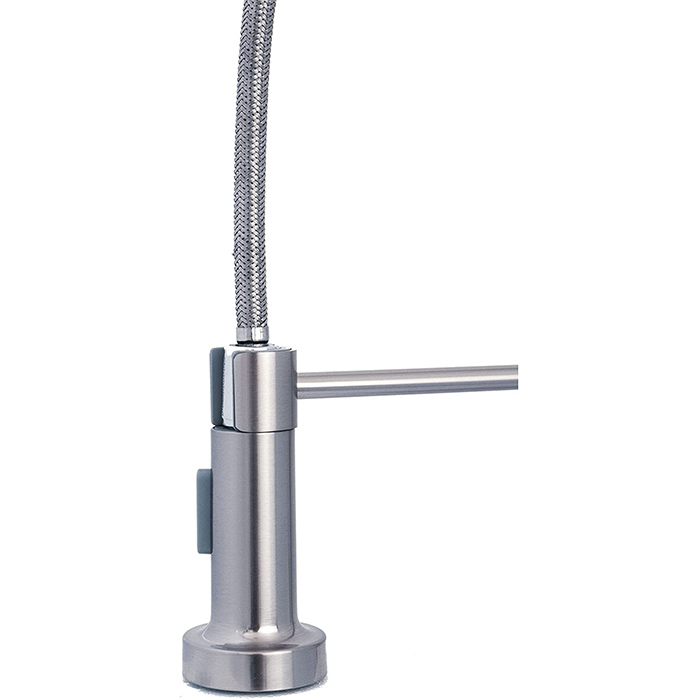 Mezcladora Flexible para Fregadero (Monomando) Acabado Niquelado, Incluye juego de Mangueras.