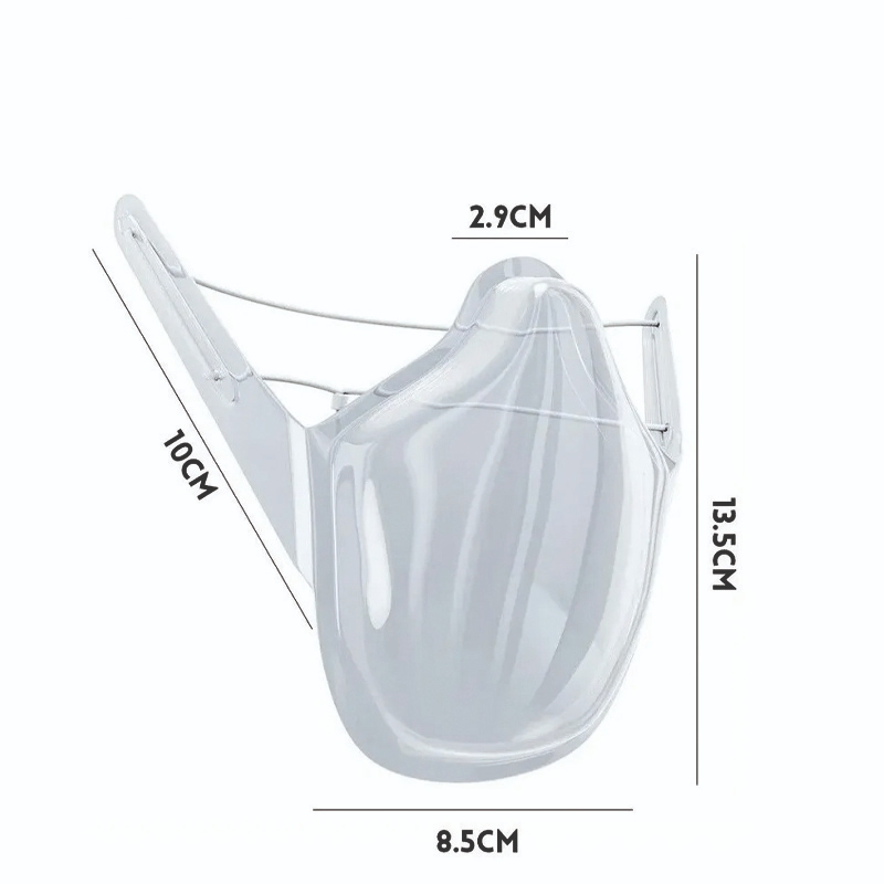 Cubrebocas transparente con resorte ajustable