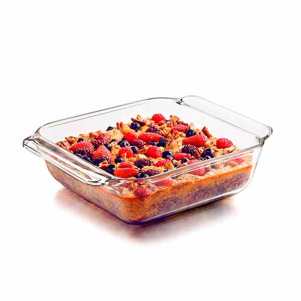 Refractario vidrio cuadrado para hornear Pyrorey 1.6L/54oz 1 pza. CRISA-0434